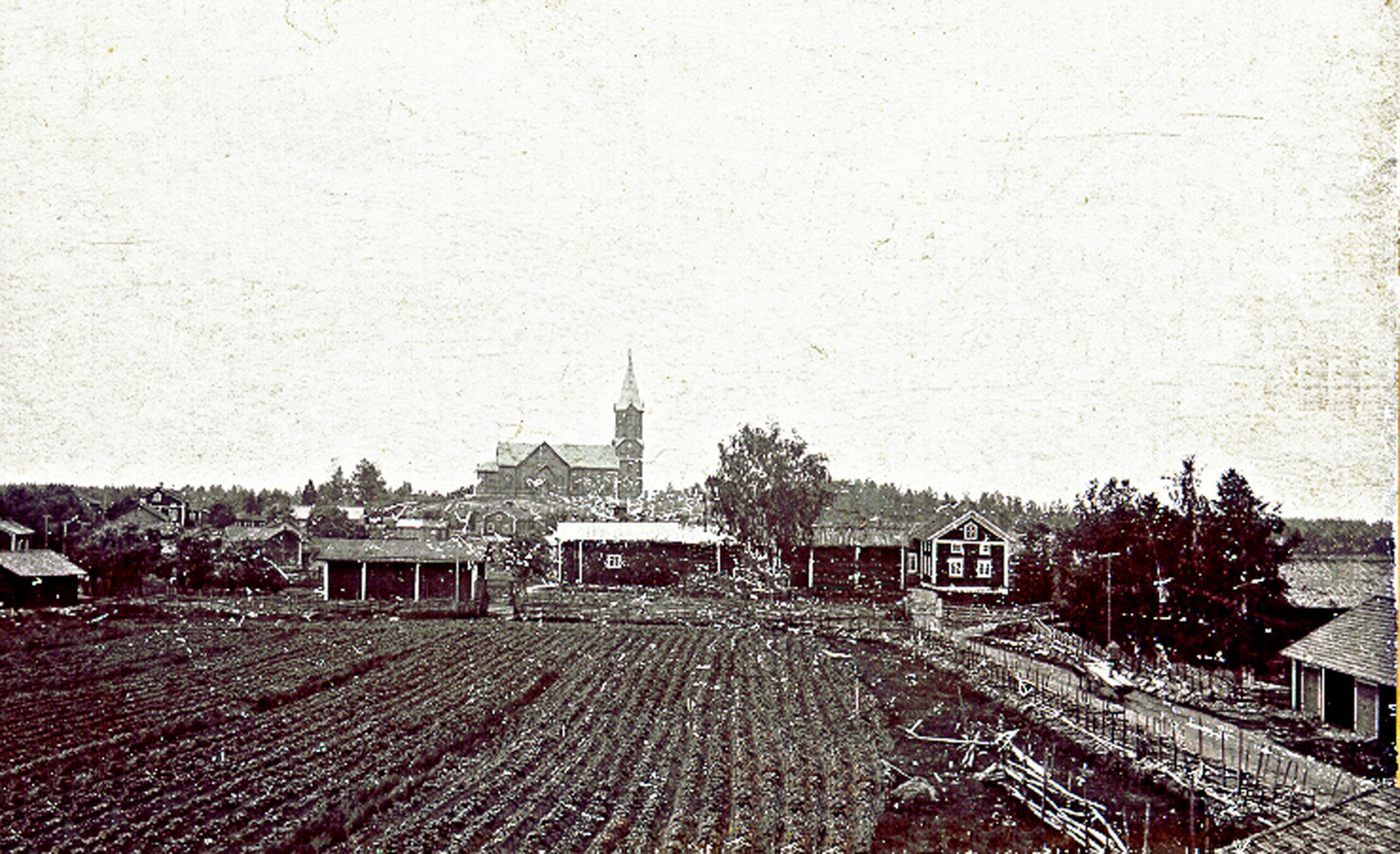 Näkymä kirkonmäelle 1900-luvun alusta