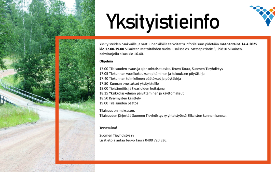 Infotilaisuus yksityisteiden osakkaille ja vastuuhenkilöille